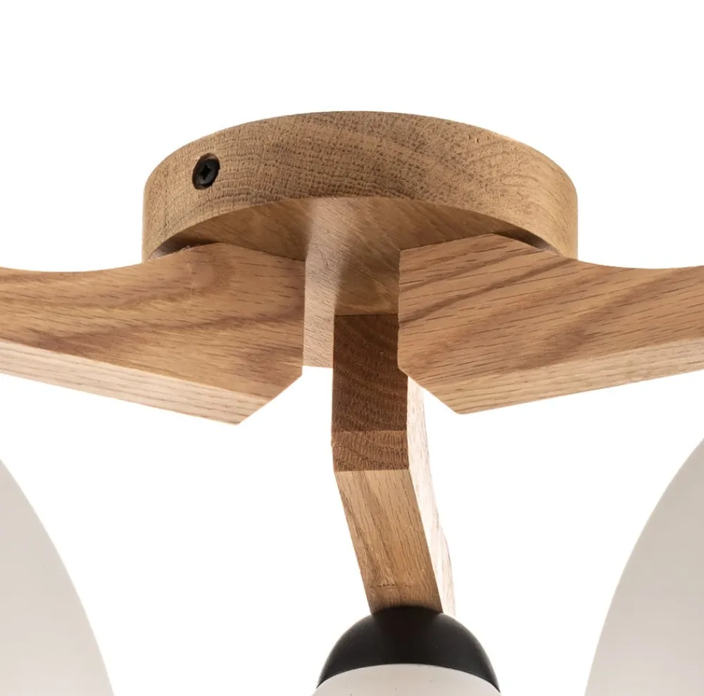 Lamkur Loftlampe Haro, eg/hvid 3 lyskilder