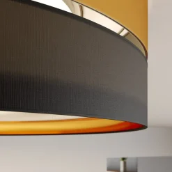 TK Lighting Loftlampe Hilton, sort/guld, Ø 60 cm