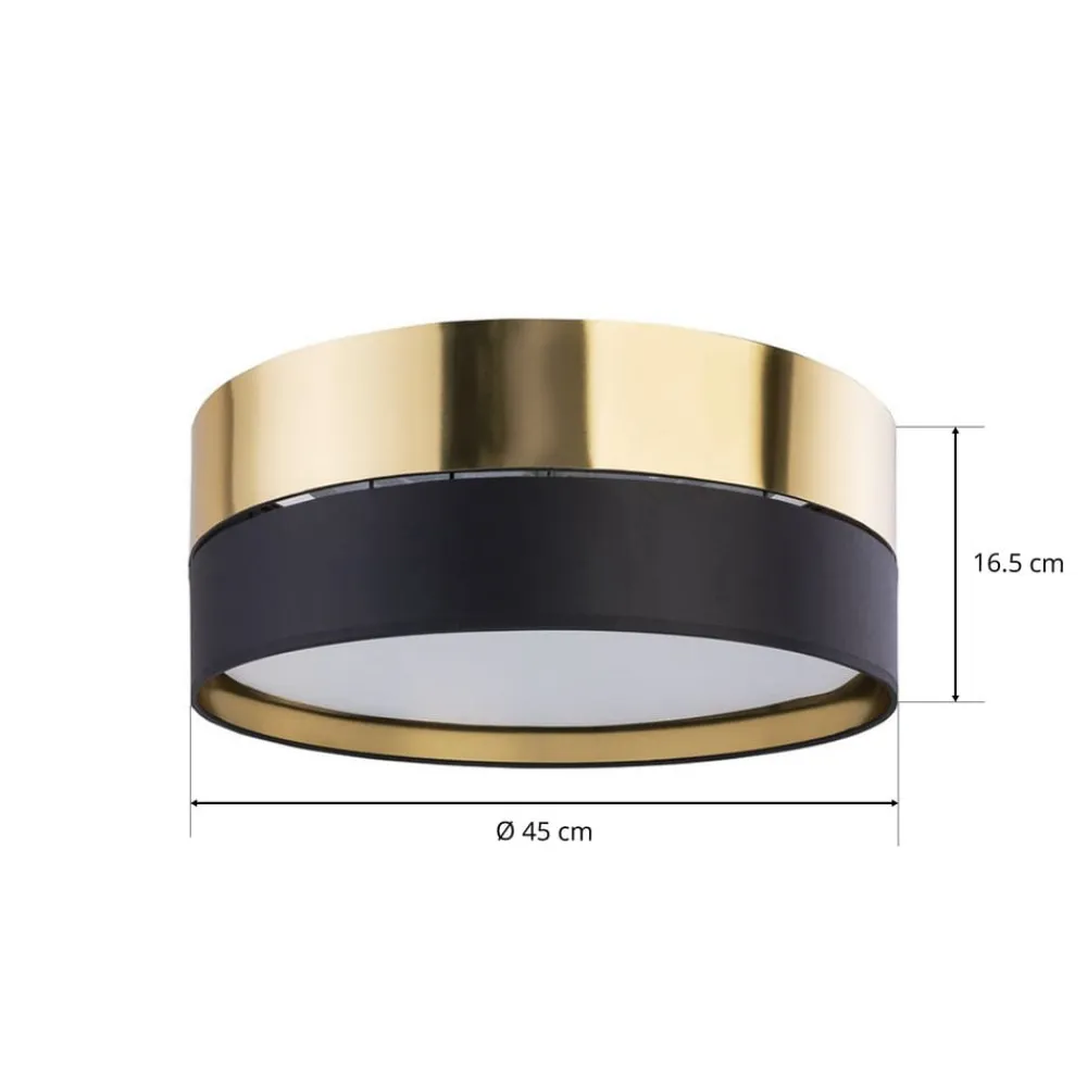 TK Lighting Loftlampe Hilton, sort/guld, Ø 45 cm