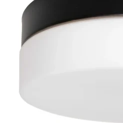 Loftlampe Ikaro sort, Ø 18 cm, metal, plast^Steinhauer