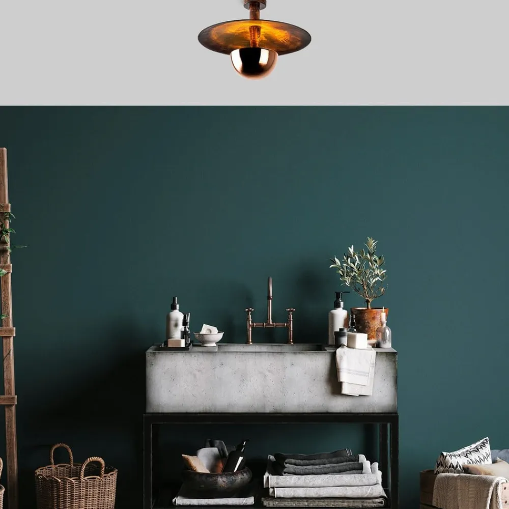 Opviq Loftlampe Kurt 13355, kobberfarvet, metal, Ø 48 cm