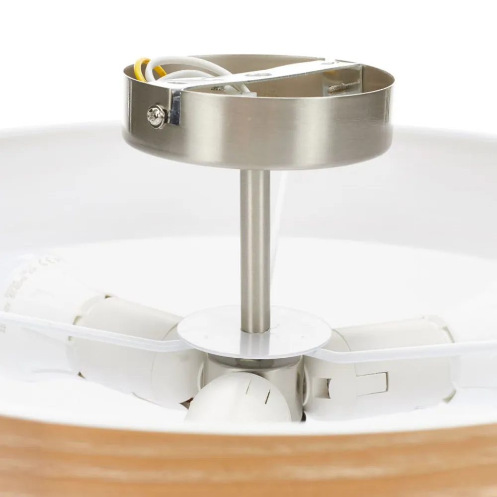 Globo Loftlampe Libba med afstand i cremefarvet træ