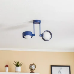 Loftlampe Mado i stål, blå, 2 lyskilder^Argon Best