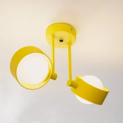 Loftlampe Mado i stål, gul, 2 lyskilder^Argon Online