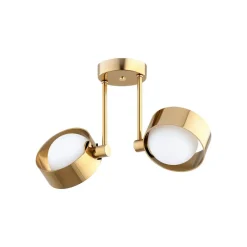 Argon Loftlampe Mado, stål messingfarvet, glas opal, 2 lyskilder.