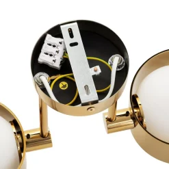 Argon Loftlampe Mado, stål messingfarvet, glas opal, 2 lyskilder.