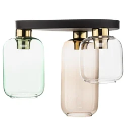 Loftlampe Marco Green, 3 lyskilder klar/grøn/brun^TK Lighting Discount