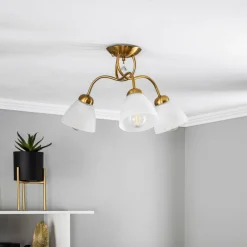 Lamkur Loftlamper>Loftlampe Miranda, 3 lyskilder, messing