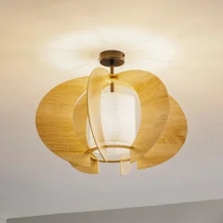 SIGMA Loftlamper>Loftlampe Modern C M med trælameller Ø 50 cm