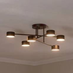 EMIBIG LIGHTING Loftlampe Modus 6, stål, 6 lyskilder, GX53, sort