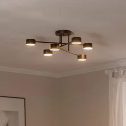 EMIBIG LIGHTING Loftlampe Modus 6, stål, 6 lyskilder, GX53, sort