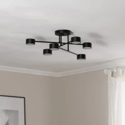 EMIBIG LIGHTING Loftlampe Modus 6, stål, 6 lyskilder, GX53, sort