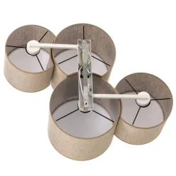 TK Lighting Loftlampe Mona Nature, 4 lyskilder, naturfarvet hør