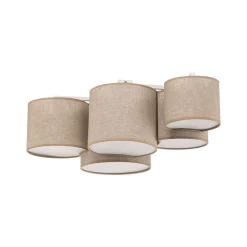 Loftlampe Mona Nature, 5 lyskilder, naturfarvet linned^TK Lighting Sale