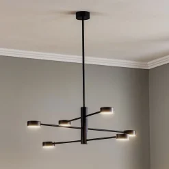 Nowodvorski Lighting Loftlampe Orbit VI, sort, 6 lyskilder