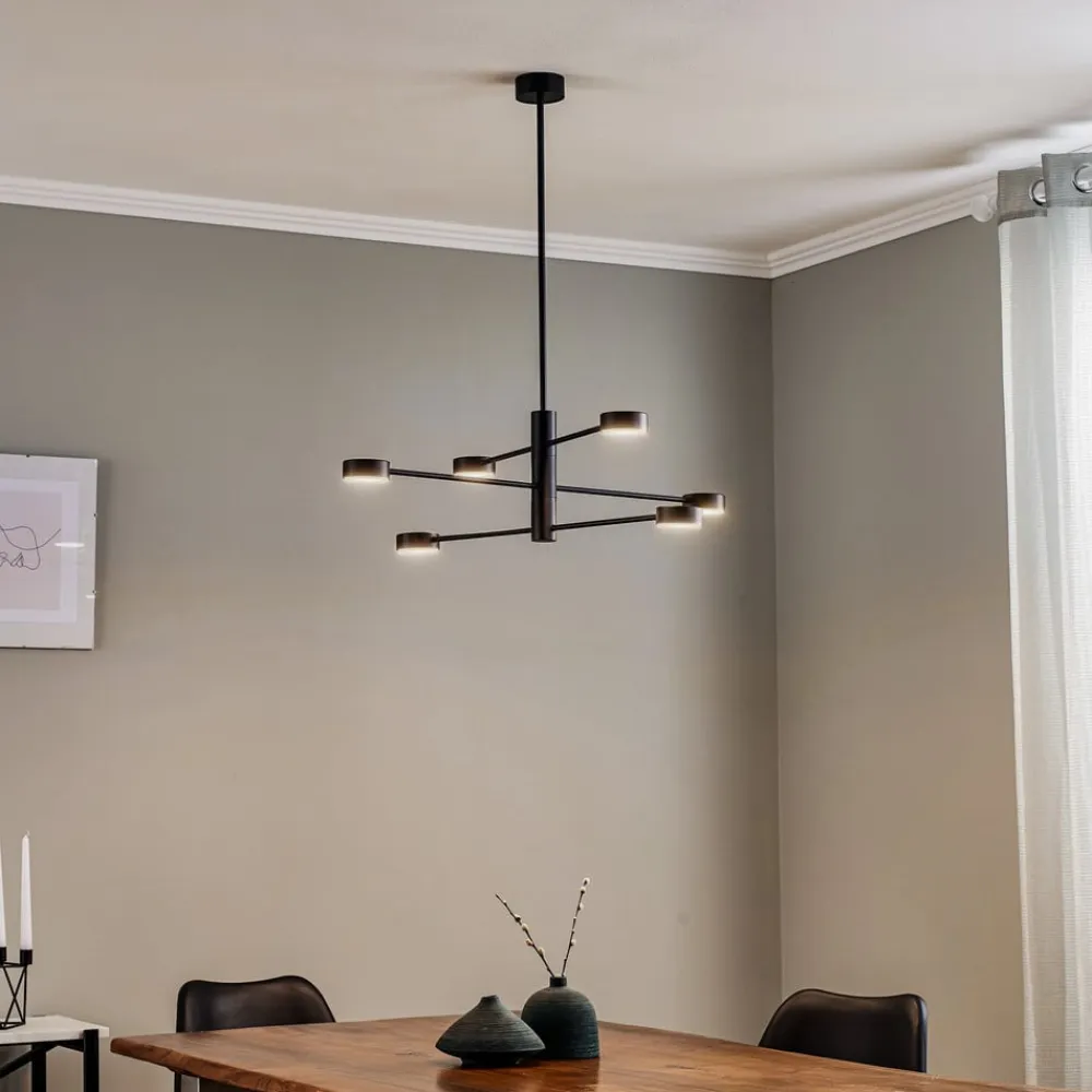 Nowodvorski Lighting Loftlampe Orbit VI, sort, 6 lyskilder