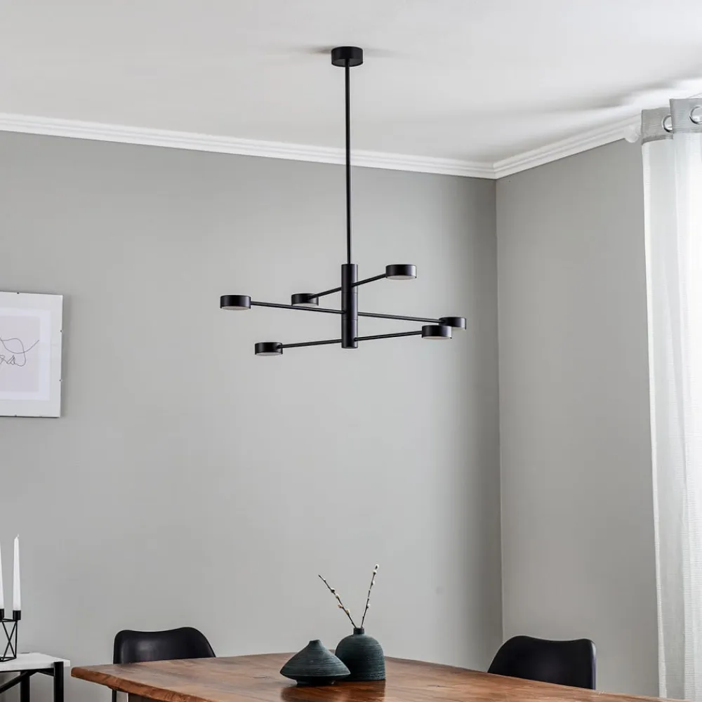 Nowodvorski Lighting Loftlampe Orbit VI, sort, 6 lyskilder