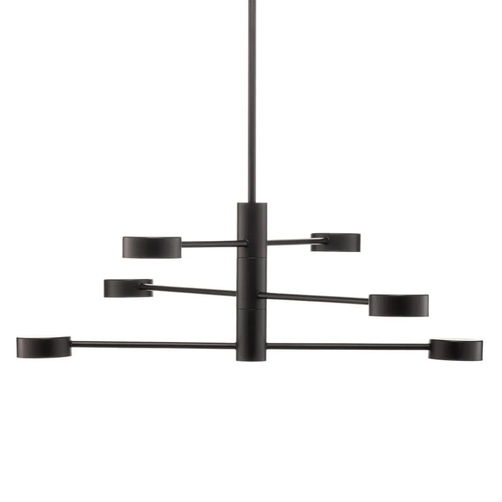 Nowodvorski Lighting Loftlampe Orbit VI, sort, 6 lyskilder
