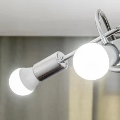 HELAM Loftlampe Oxford, krom, 5 lyskilder, Ø 47 cm, metal