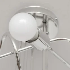 HELAM Loftlampe Oxford, krom, 5 lyskilder, Ø 47 cm, metal