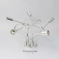 HELAM Loftlampe Oxford, krom, 5 lyskilder, Ø 47 cm, metal