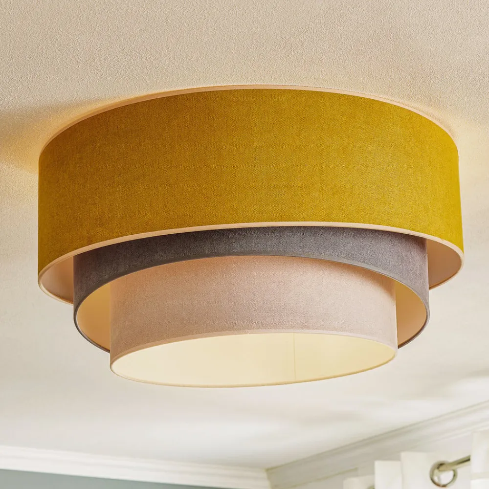Duolla Loftlampe Pastell Trio Ø 60 cm sennepsfarvet/grå/lysegrå