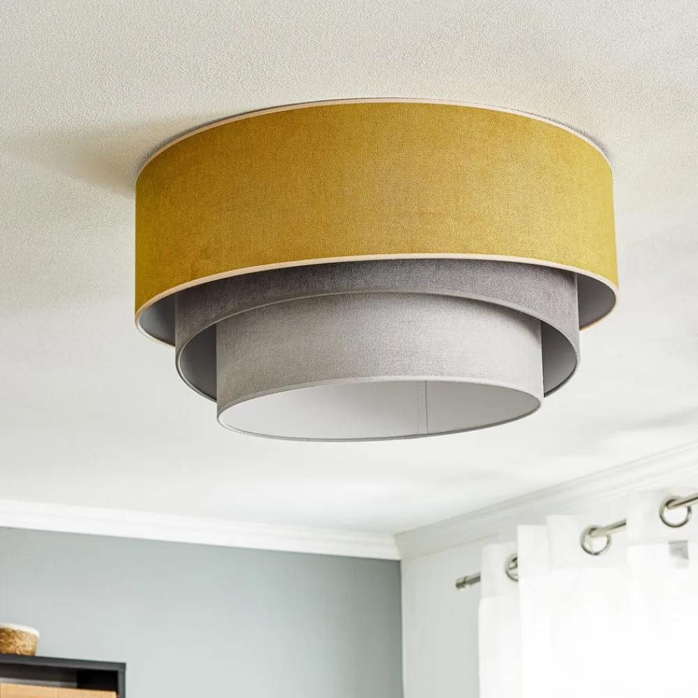 Duolla Loftlampe Pastell Trio Ø 60 cm sennepsfarvet/grå/lysegrå