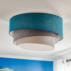 Loftlampe Pastell Trio 60 cm turkis/grå/lysegrå^Duolla