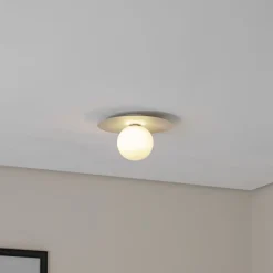 TK Lighting Loftlampe Pixie, beige, glas, Ø 25 cm, kugle, G9