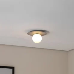 TK Lighting Loftlamper>Loftlampe Pixie, grå, glas, Ø 25 cm, kugle, G9