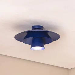 Loftlampe Plato, mørkeblå, metal, Ø 38 cm, E27^Luminex Sale