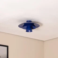 Loftlampe Plato, mørkeblå, metal, Ø 38 cm, E27^Luminex Sale