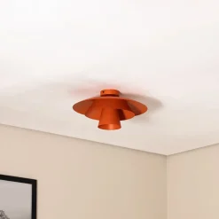 Luminex Loftlampe Plato, orange, metal, Ø 38 cm, E27