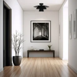 Luminex Gang|Loftlamper>Loftlampe Plato, sort, metal, Ø 38 cm, E27