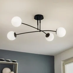 EMIBIG LIGHTING Loftlampe Pregos 4 i sort, 4 lyskilder
