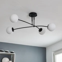 EMIBIG LIGHTING Loftlampe Pregos 4 i sort, 4 lyskilder