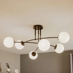 EMIBIG LIGHTING Loftlampe Pregos 6 i sort, 6 lyskilder