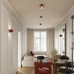 SOLLUX LIGHTING Loftlampe RIBLA, okker, Ø 10 cm, metal, GX53