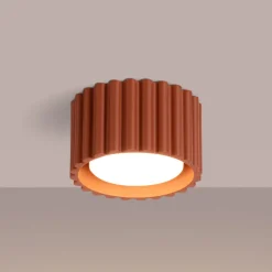 SOLLUX LIGHTING Loftlampe RIBLA, okker, Ø 10 cm, metal, GX53