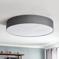 TK Lighting Loftlamper|Pendellamper>Loftlampe Rondo, grå Ø 80 cm