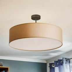TK Lighting Loftlampe Rondo med afstand, creme Ø 60cm