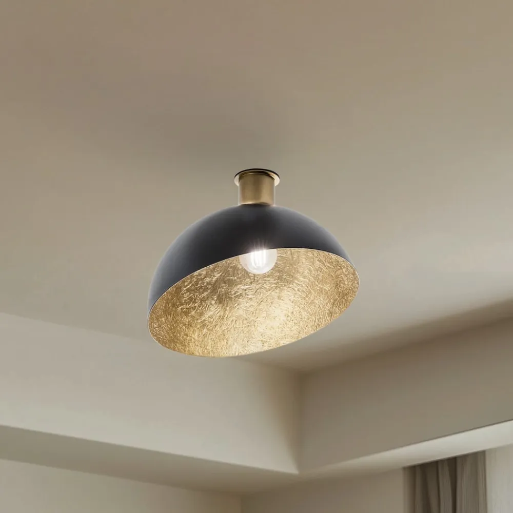 SIGMA Loftlampe Sfera, Ø 35 cm, sort/guld