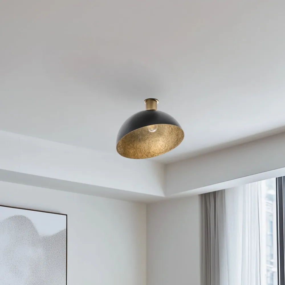 SIGMA Loftlampe Sfera, Ø 35 cm, sort/guld