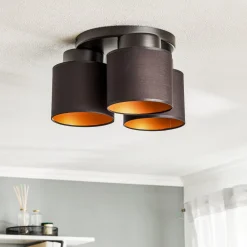 Luminex Loftlampe Soho cylindrisk 3 lyskilder sort/guld