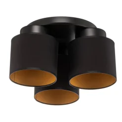 Luminex Loftlampe Soho cylindrisk 3 lyskilder sort/guld