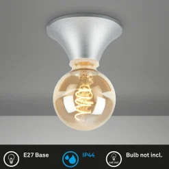 Loftlampe Tepel til badeværelset IP44 E27 krom mat^Briloner Clearance