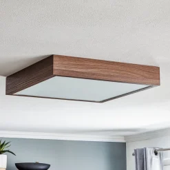 Argon Loftlampe Tromsö, valnød, 50 x 50 cm, træ/glas