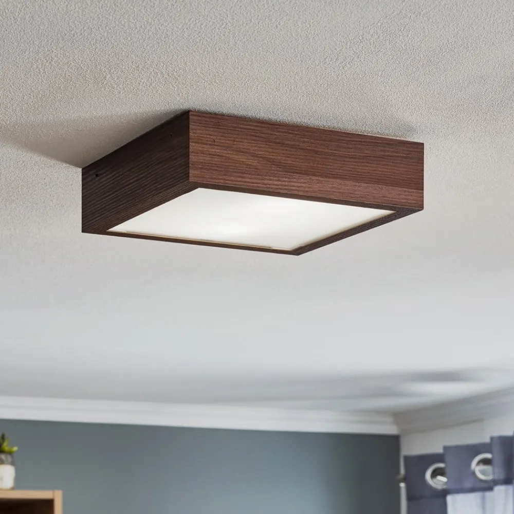 Argon Loftlampe Tromsö, 30x30 cm, valnød