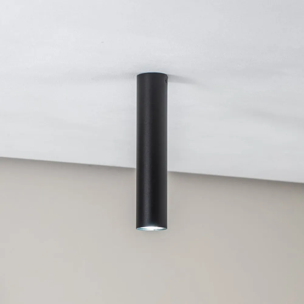 SOLLUX LIGHTING Loftlampe Tube i cylinderform, sort