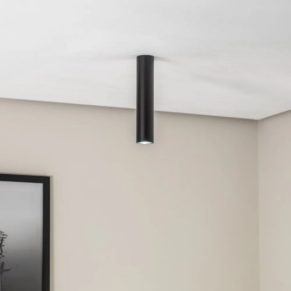 SOLLUX LIGHTING Loftlampe Tube i cylinderform, sort